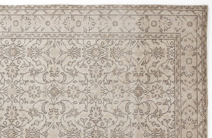 Beige Over Dyed Vintage Rug 6'1'' x 9'3'' ft 186 x 282 cm