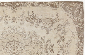 Beige Over Dyed Vintage Rug 5'7'' x 8'10'' ft 169 x 268 cm