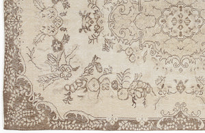 Beige Over Dyed Vintage Rug 5'7'' x 8'10'' ft 169 x 268 cm