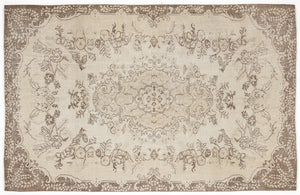 Beige Over Dyed Vintage Rug 5'7'' x 8'10'' ft 169 x 268 cm