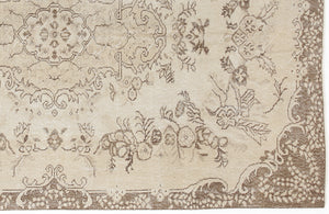 Beige Over Dyed Vintage Rug 5'7'' x 8'10'' ft 169 x 268 cm