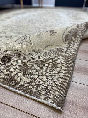 Traditional Design Beige Over Dyed Vintage Rug 5'7'' x 8'10'' ft 169 x 268 cm