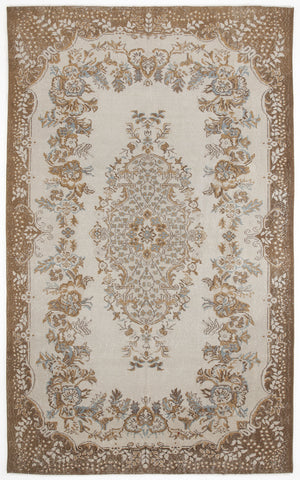 Beige Over Dyed Vintage Rug 6'1'' x 10'2'' ft 186 x 310 cm
