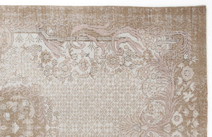 Beige Over Dyed Vintage Rug 6'3'' x 10'7'' ft 191 x 323 cm