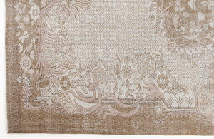 Beige Over Dyed Vintage Rug 6'3'' x 10'7'' ft 191 x 323 cm