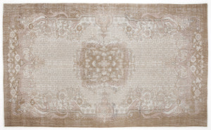 Beige Over Dyed Vintage Rug 6'3'' x 10'7'' ft 191 x 323 cm