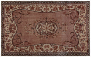 Naturel Over Dyed Vintage Rug 5'3'' x 8'5'' ft 160 x 257 cm