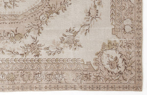 Beige Over Dyed Vintage Rug 6'4'' x 9'5'' ft 194 x 286 cm