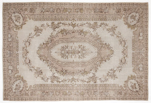 Beige Over Dyed Vintage Rug 6'4'' x 9'5'' ft 194 x 286 cm
