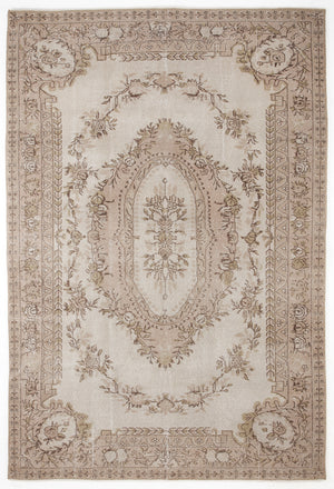 Beige Over Dyed Vintage Rug 6'4'' x 9'5'' ft 194 x 286 cm