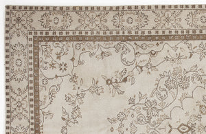 Beige Over Dyed Vintage Rug 5'10'' x 9'9'' ft 177 x 298 cm