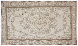 Beige Over Dyed Vintage Rug 5'10'' x 9'9'' ft 177 x 298 cm