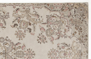 Beige Over Dyed Vintage Rug 6'2'' x 9'4'' ft 188 x 284 cm