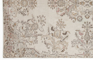 Beige Over Dyed Vintage Rug 6'2'' x 9'4'' ft 188 x 284 cm