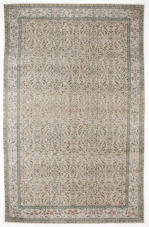 Beige Over Dyed Vintage Rug 6'0'' x 9'10'' ft 184 x 300 cm