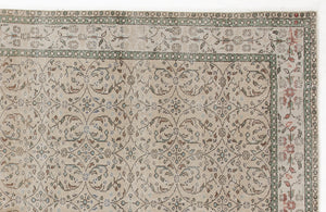 Beige Over Dyed Vintage Rug 6'0'' x 9'10'' ft 184 x 300 cm