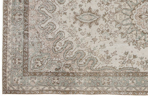 Beige Over Dyed Vintage Rug 5'8'' x 10'4'' ft 172 x 315 cm