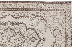 Beige Over Dyed Vintage Rug 5'7'' x 9'4'' ft 170 x 285 cm