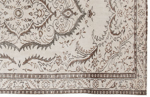 Beige Over Dyed Vintage Rug 5'7'' x 9'4'' ft 170 x 285 cm