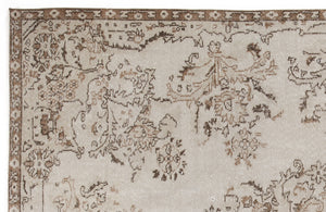 Beige Over Dyed Vintage Rug 5'9'' x 9'5'' ft 175 x 288 cm