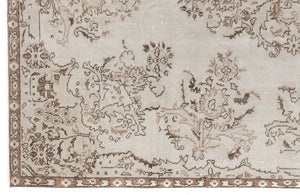 Beige Over Dyed Vintage Rug 5'9'' x 9'5'' ft 175 x 288 cm