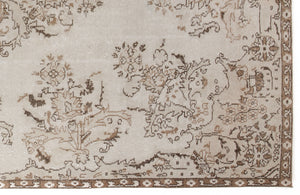 Beige Over Dyed Vintage Rug 5'9'' x 9'5'' ft 175 x 288 cm