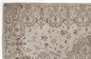 Beige Over Dyed Vintage Rug 5'10'' x 9'7'' ft 177 x 291 cm