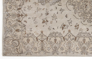 Beige Over Dyed Vintage Rug 5'10'' x 9'7'' ft 177 x 291 cm