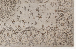 Beige Over Dyed Vintage Rug 5'10'' x 9'7'' ft 177 x 291 cm