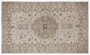 Beige Over Dyed Vintage Rug 5'10'' x 9'7'' ft 177 x 291 cm
