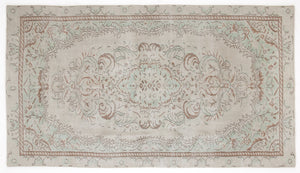 Beige Over Dyed Vintage Rug 5'2'' x 9'5'' ft 158 x 286 cm