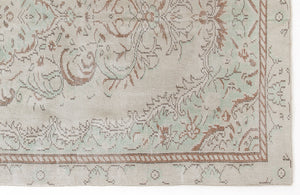 Beige Over Dyed Vintage Rug 5'2'' x 9'5'' ft 158 x 286 cm