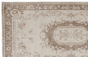 Beige Over Dyed Vintage Rug 3'9'' x 7'1'' ft 115 x 215 cm