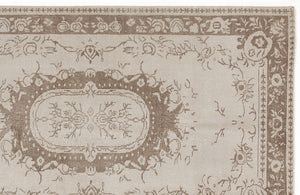Beige Over Dyed Vintage Rug 3'9'' x 7'1'' ft 115 x 215 cm