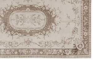 Beige Over Dyed Vintage Rug 3'9'' x 7'1'' ft 115 x 215 cm