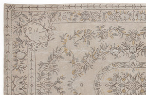Beige Over Dyed Vintage Rug 5'9'' x 9'5'' ft 175 x 286 cm