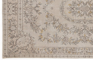 Beige Over Dyed Vintage Rug 5'9'' x 9'5'' ft 175 x 286 cm