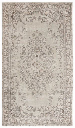 Beige Over Dyed Vintage Rug 5'7'' x 9'11'' ft 171 x 301 cm