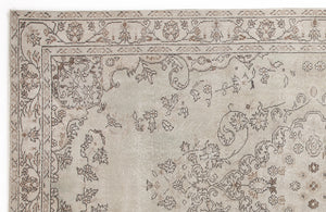 Beige Over Dyed Vintage Rug 5'7'' x 9'11'' ft 171 x 301 cm