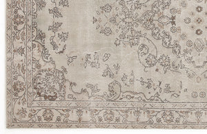 Beige Over Dyed Vintage Rug 5'7'' x 9'11'' ft 171 x 301 cm