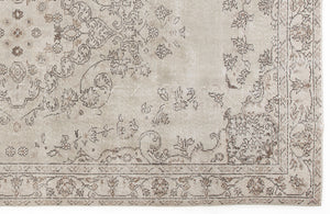 Beige Over Dyed Vintage Rug 5'7'' x 9'11'' ft 171 x 301 cm