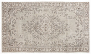 Beige Over Dyed Vintage Rug 5'7'' x 9'11'' ft 171 x 301 cm