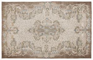 Beige Over Dyed Vintage Rug 5'11'' x 9'4'' ft 180 x 285 cm
