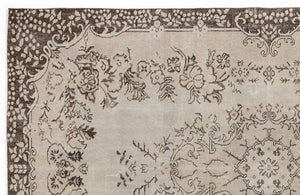 Beige Over Dyed Vintage Rug 5'7'' x 9'2'' ft 171 x 280 cm