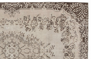 Beige Over Dyed Vintage Rug 5'7'' x 9'2'' ft 171 x 280 cm