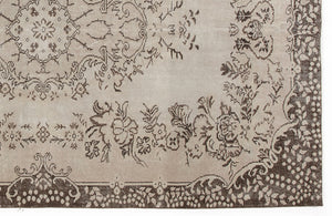Beige Over Dyed Vintage Rug 5'7'' x 9'2'' ft 171 x 280 cm