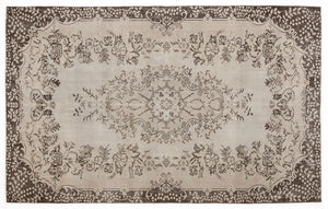 Beige Over Dyed Vintage Rug 5'7'' x 9'2'' ft 171 x 280 cm