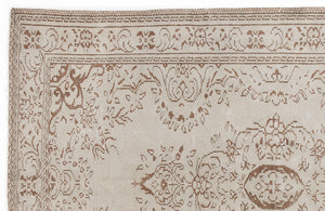 Beige Over Dyed Vintage Rug 5'9'' x 8'8'' ft 176 x 263 cm
