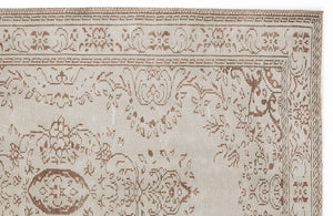 Beige Over Dyed Vintage Rug 5'9'' x 8'8'' ft 176 x 263 cm
