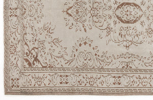 Beige Over Dyed Vintage Rug 5'9'' x 8'8'' ft 176 x 263 cm
